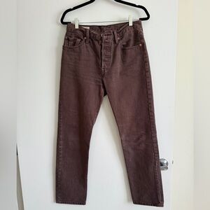 Levi’s 501s in Washed Deep Brown